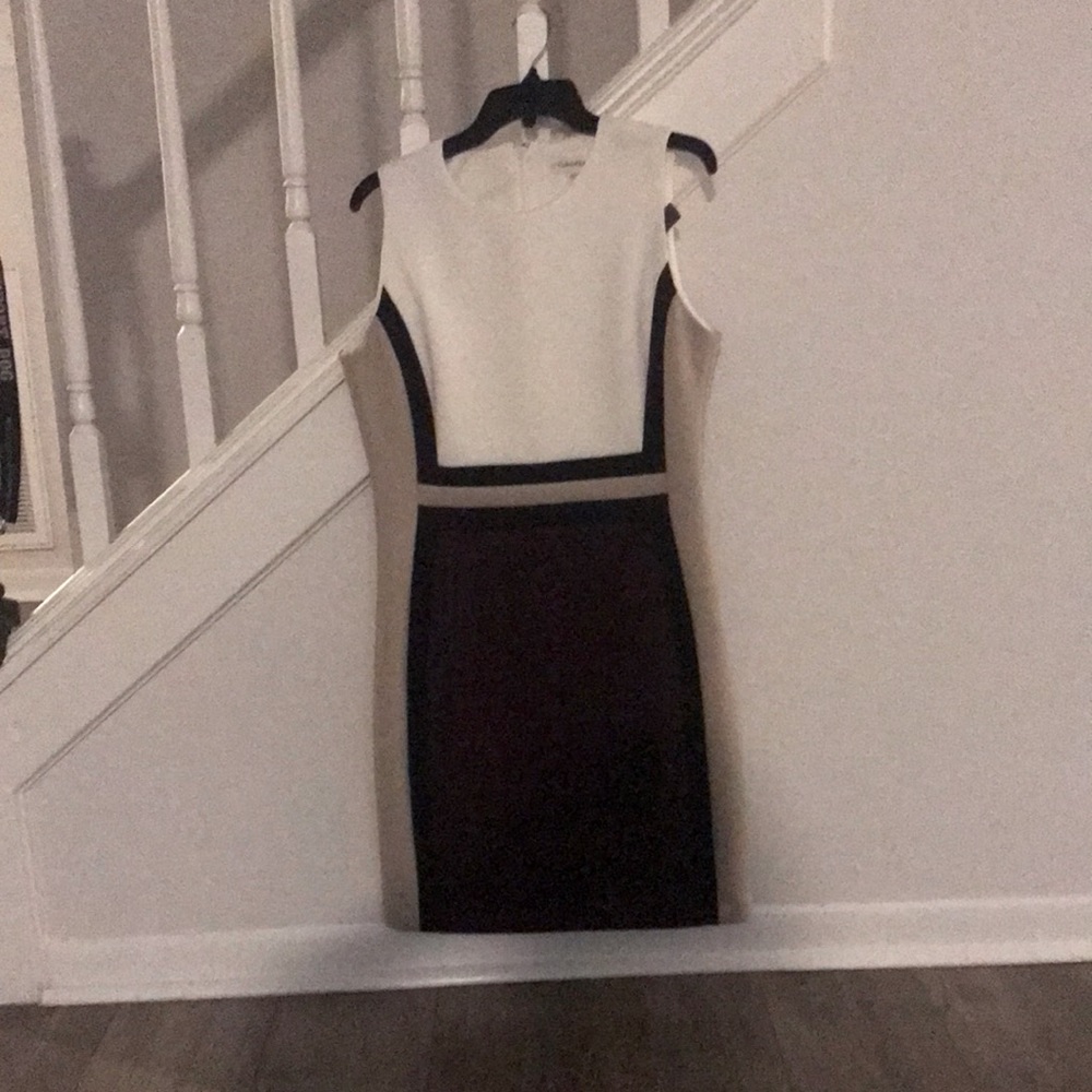 Petite Color Block Calven Klien Dress with Cardigan!